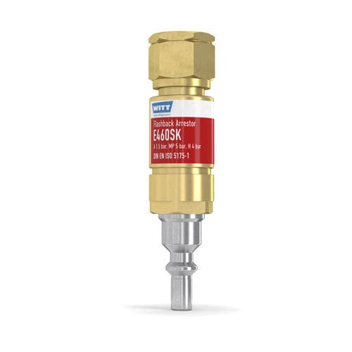 Antiretour pare-flamme avec clapet anti-retour - E460-SK - WITT-Gasetechnik - pour l'industrie du verre / pour l'hydrogène / pour opération de découpe et soudage