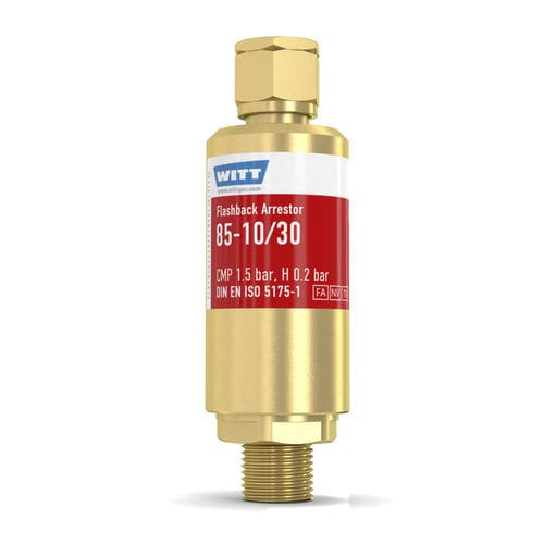 Antiretour pare-flamme avec clapet anti-retour - 85-10/30 - WITT-Gasetechnik - pour applications géothermiques / pour l'industrie du verre / pour l'hydrogène