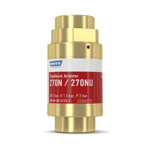 Antiretour pare-flamme avec clapet anti-retour - 270N/NU - WITT-Gasetechnik - pour applications géothermiques / pour l'industrie du verre / pour l'hydrogène
