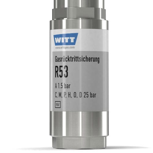 Clapet anti-retour pour gaz - R53-ES - WITT-Gasetechnik - pour oxygène / de protection / en acier inoxydable