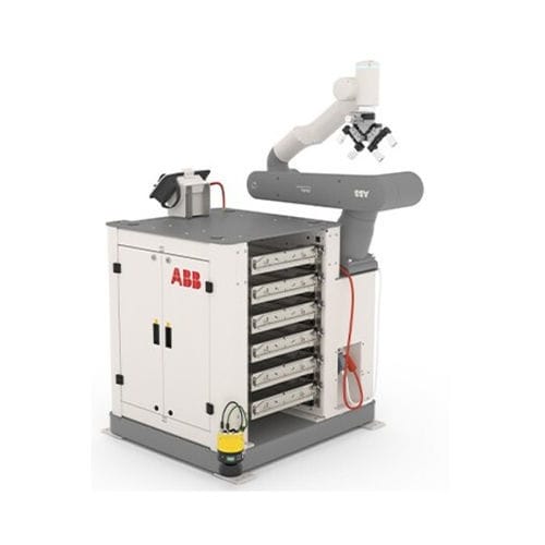 Cellule robotisée de manutention - OmniVance&trade; - ABB Robotics - d'assemblage / pour alimentation de machines / avec robot collaboratif
