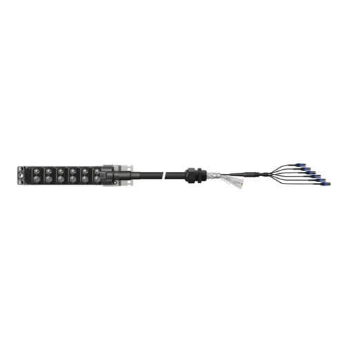 Câble optique d'alimentation - MLUH66-16M-0-20QI-008U-090__SS - HUBER+SUHNER - hybride / résistant aux UV / IP67