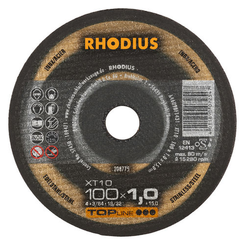 Disque à tronçonner de métal - XT10 - RHODIUS - en acier / fin