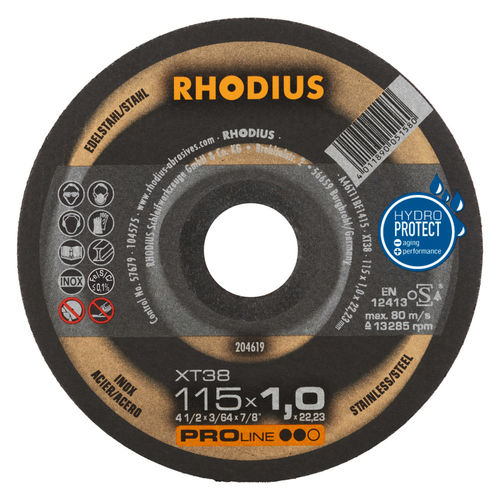 Disque à tronçonner de métal - XT38 - RHODIUS - en acier / fin
