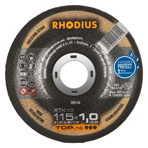 Disque à tronçonner de métal - XTK10 - RHODIUS - en acier / fin