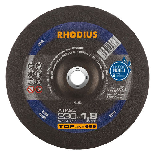 Disque à tronçonner de métal - XTK20 - RHODIUS - en acier / fin