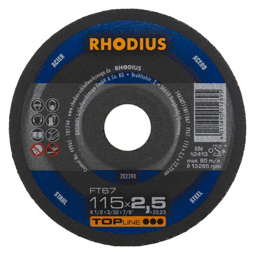 Meule à tronçonner - FT67 - RHODIUS - plate / en métal