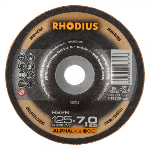 Meule de rectification - RS28 - RHODIUS - d'ébarbage / plate / en métal