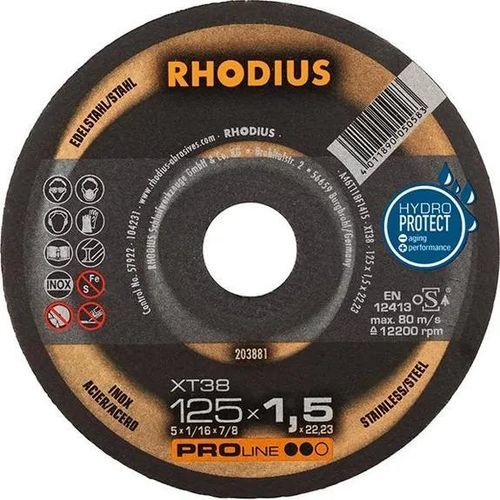 Disque à tronçonner de métal - 76113325 - RHODIUS - ultra fin / pour découpe précise