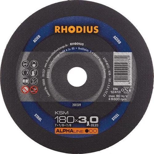 Disque à tronçonner pour acier - KSM - RHODIUS - fin / pour meuleuse d'angle / pour machines portatives
