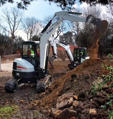 Mini pelle - E45 - BOBCAT - sur chenilles / Tier 4 intermédiaire / pour chantier de construction