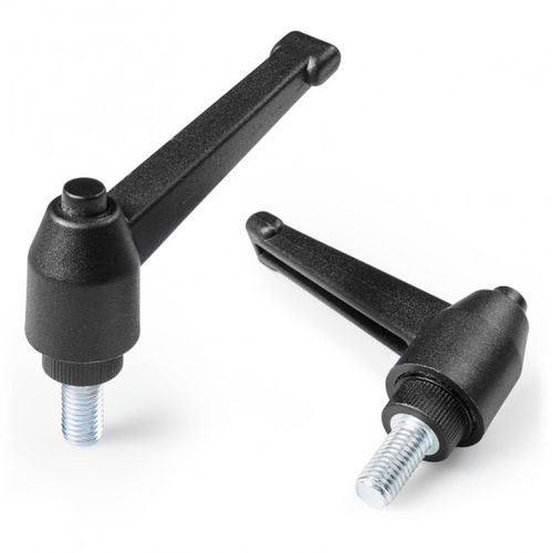 Manette indexable en technopolymère - A563 - Boteco - en acier / à poignée plastique / avec insert fileté