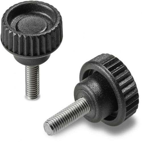 Bouton fileté - H766CIN - Boteco - moleté / rond / en inox