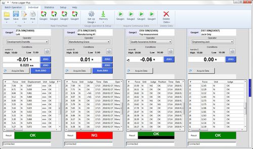 Logiciel pour mesure de force - Multiple Force Gauges Managing Software Force Logger Plus - IMADA - de gestion / d'analyse / de mesure