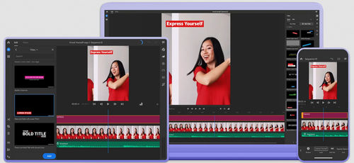 Logiciel d'interface - PREMIERE RUSH - ADOBE - de qualité / de partage / de finition video
