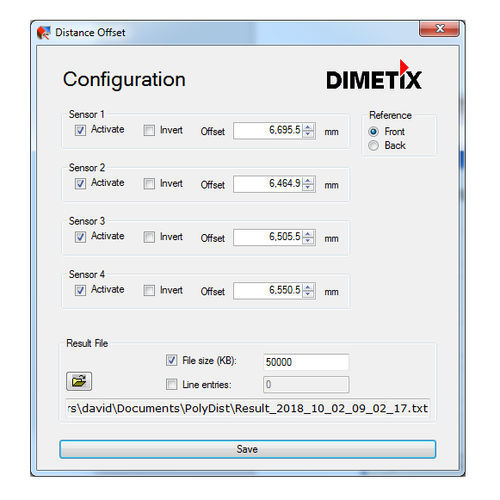 Logiciel de supervision - PolyDist - Dimetix AG - enregistreur de données / pour capteur de distance laser / Windows