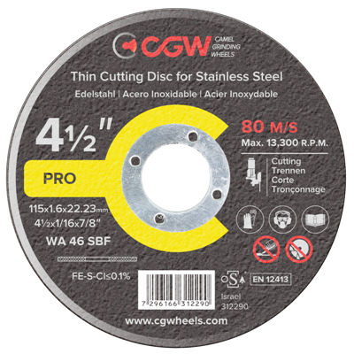 Disque à tronçonner pour acier inoxydable - Camel Grinding Wheels - en oxyde d'aluminium / fin