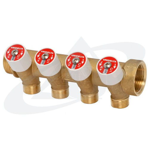 Manifold 4 voies - 4098 series - Unidelta S.p.A. - pour applications haute température / de répartition / pour chauffage