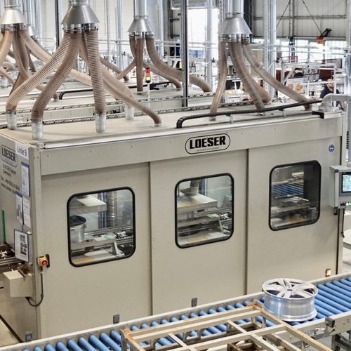Ébavureuse de finition - FE RU ZD TU TO - LOESER GmbH - de brossage / pour jantes / automatique