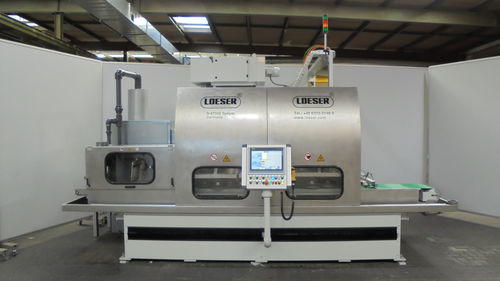 Ébavureuse à brosse - FB384-400-3 - LOESER GmbH - de rayonnage des angles / de brossage / CNC