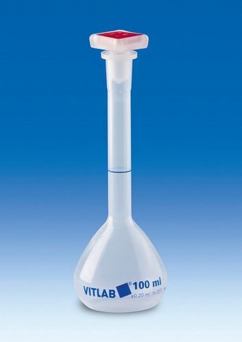 Fiole jaugée - 677941 - VITLAB - en polypropylène / avec bouchon