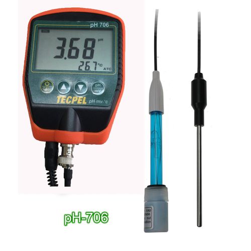 PH mètre portable - pH-706 - Tecpel  Co., Ltd. - de process / avec électrode en point
