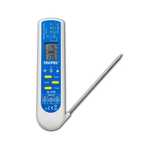 Thermomètre à infrarouge - D-175 - Tecpel  Co., Ltd. - avec afficheur LCD / IP65 / pour produits alimentaires