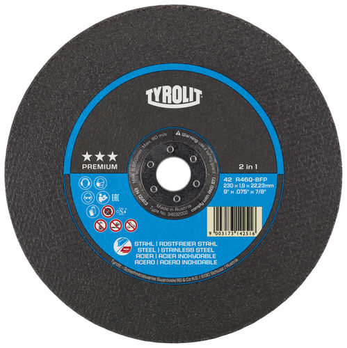 Disque à tronçonner pour acier - PREMIUM - Tyrolit - Schleifmittelwerke Swarovski AG & Co K.G - en acier / fin