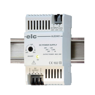 Alimentation électrique sur rail DIN - ALE2401 - ELC construction électronique - AC/DC / à sortie simple / régulée