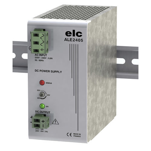 Alimentation électrique sur rail DIN - ALE2405 - ELC construction électronique - AC/DC / à sortie simple / régulée