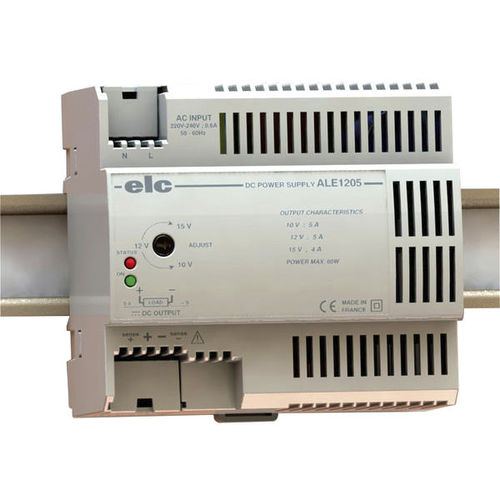 Alimentation électrique sur rail DIN - ALE1205 - ELC construction électronique - AC/DC / à sortie simple / régulée