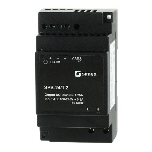 Alimentation électrique sur rail DIN - SPS-24/1,2 - SIMEX Sp. z o.o. - AC/DC / à sortie simple / avec protection contre les courts-circuits