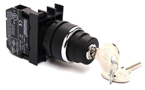 Bouton poussoir à clé - B100A20 - EMAS - électromécanique