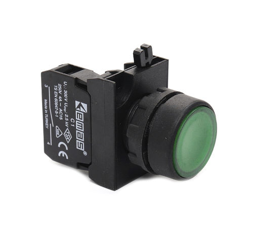 Bouton poussoir à ressort - CP100DY - EMAS - IP65 / on/off / standard