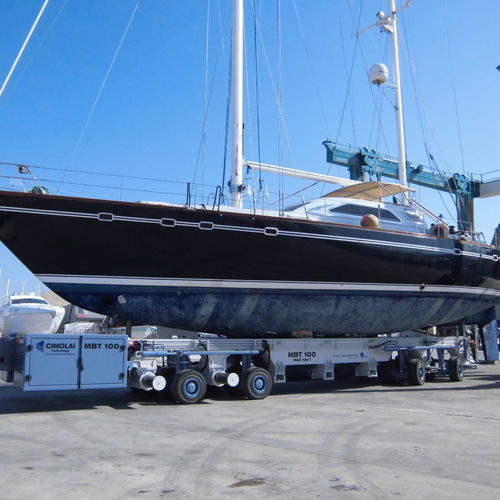 Remorque à plateau - MBT 100 - 15 - CIMOLAI TECHNOLOGY SpA - plus de 6 essieux / tractée / pour bateau