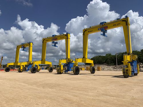 Chariot cavalier pour poutres préfabriquées en béton - MST 125 - CIMOLAI TECHNOLOGY - pour charges lourdes / sur pneus