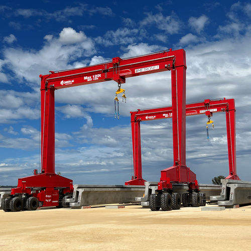 Chariot cavalier pour poutres préfabriquées en béton - MST 120 - CIMOLAI TECHNOLOGY - pour charges lourdes / sur pneus