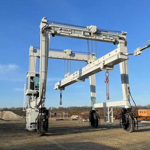 Chariot cavalier pour poutres préfabriquées en béton - MST 55 - CIMOLAI TECHNOLOGY - pour charges lourdes / sur pneus