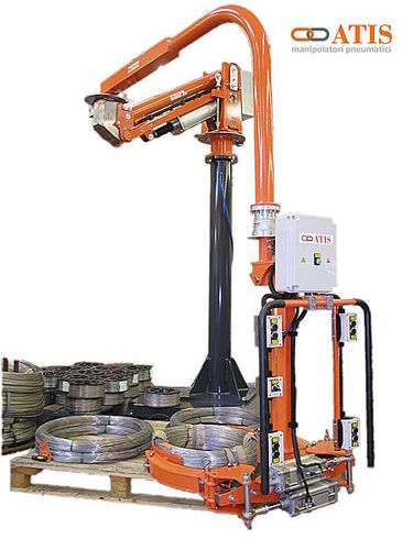 Manipulateur pneumatique - ATISmirus 100 - ATIS s.r.l. - avec outil de prise orbital / pour rouleaux / de manutention