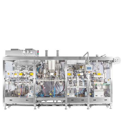 Thermoformeuse, remplisseuse, scelleuse pour emballage de produits laitiers - TFM - FASA - pour plaque en plastique / entièrement automatique