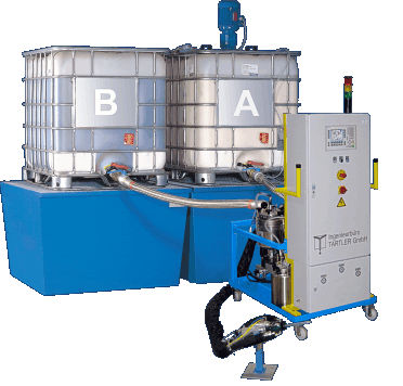 Doseur-mélangeur avec pompe à engrenages - Nodopur B 1000 - TARTLER GmbH - pour moulage par transfert de résines (RTM)