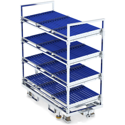 Chariot de transport - KLT 725 E4/ZBS4 VKD - LKE GmbH - Excellence in Material Handling - 4 niveaux / verrouillable