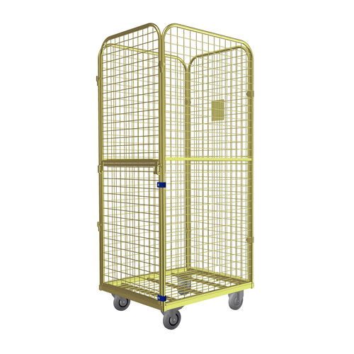 Roll-conteneur pour textiles - Premium XL Combitainer - LKE GmbH - Excellence in Material Handling - 4 panneaux / en maille métallique
