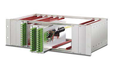 Panneau de distribution modulaire de fibre optique - IEC 60297-3, 19", 3 HU - Rosenberger OSI