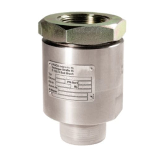 Clapet anti-retour à bille - RV series - URACA GmbH & Co.KG - de décolmatage / d'étranglement / compact