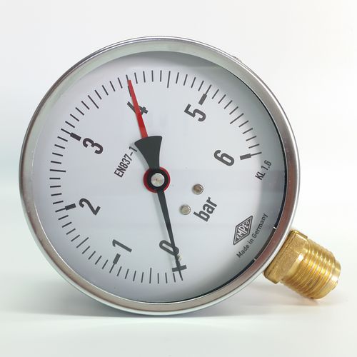 Manomètre analogique - 100.19 - Manometer Preiss EMPEO-KBM OHG - fileté / en laiton / à tube de Bourdon