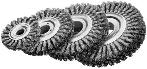 Brosse circulaire torsadée - STH, ROH series - Lessmann - d'ébavurage / en acier inoxydable