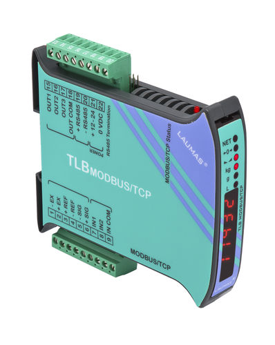 Indicateur/transmetteur de pesage affichage à LED - TLB MODBUS/TCP - LAUMAS Elettronica - sur rail DIN
