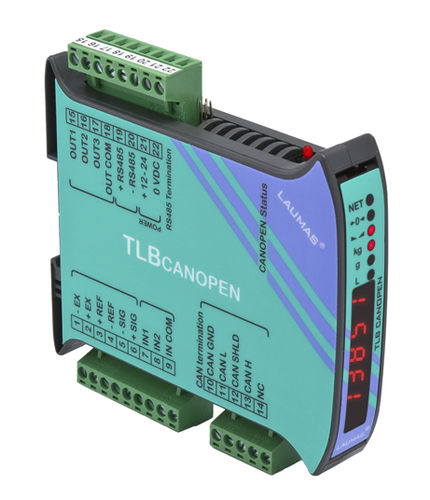 Indicateur/transmetteur de pesage affichage à LED - TLB CANOPEN  - LAUMAS Elettronica - sur rail DIN / IP67