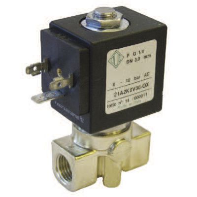Électrovanne à action directe - 21A-OX Series - ODE - 2 voies / NF / NO